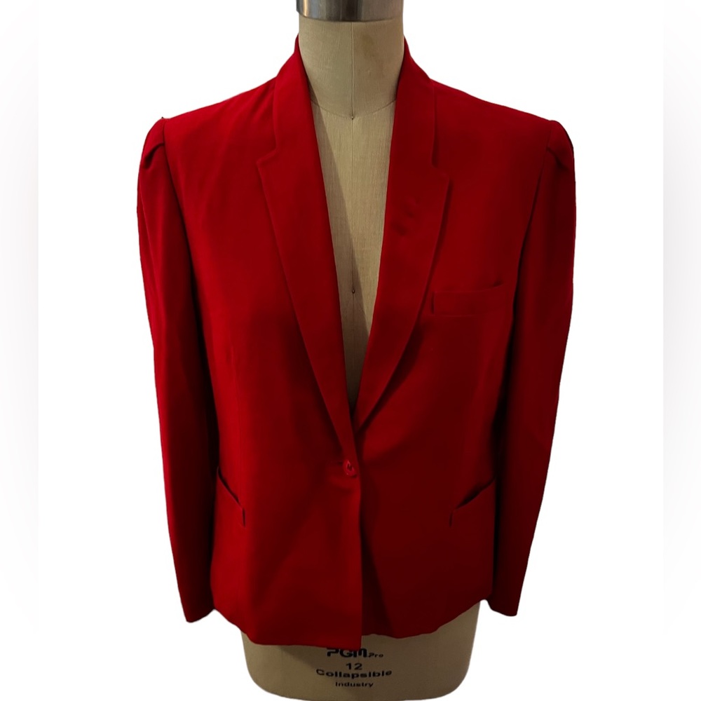 Vintage Daniel For Spellbound Red Shantung Effect Jacket Size 16